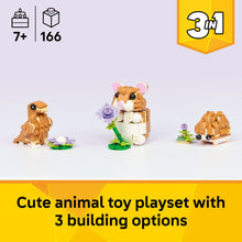 LEGO Creator 3 in 1 Cute Hamster with a Flower - Building Toy for Girls & Boys, Ages 7+ - Birthday Gift for Kids & Animal Lovers - Build a Hamster, Hedgehog or Eagle