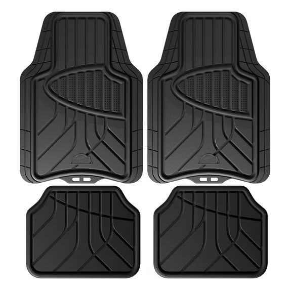 All‑Weather Trim‑to‑Fit Car Floor Mats – 4‑Piece, Odorless Rubber, Universal Fit
