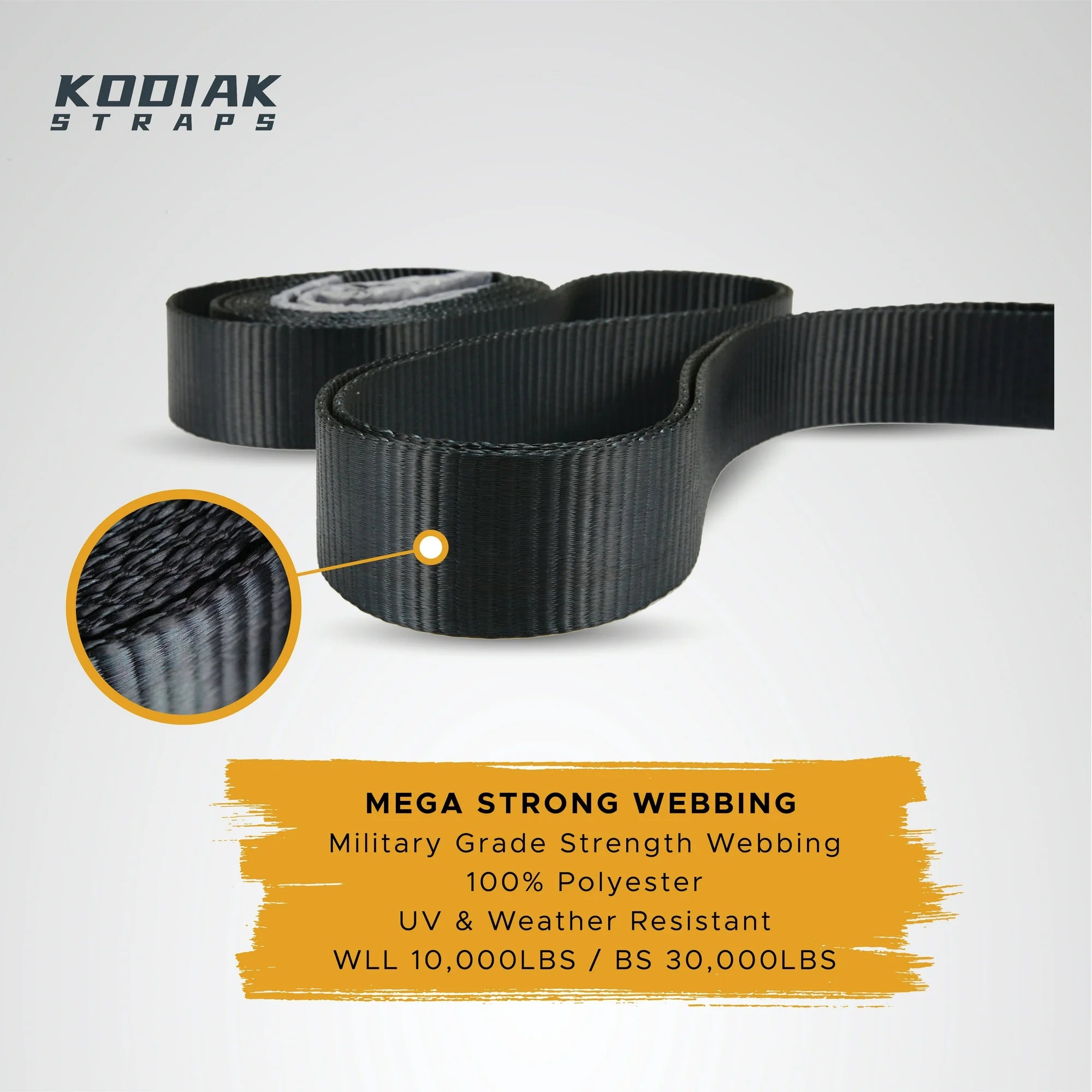 Heavy‑Duty Tow Strap – 3" x 20', 30,000 lb Break Strength, Polyester