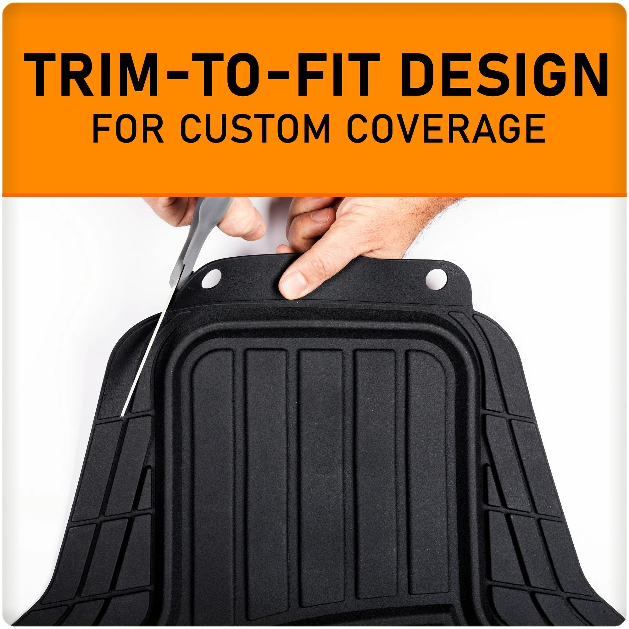 All‑Weather Trim‑to‑Fit Car Floor Mats – 4‑Piece, Odorless Rubber, Universal Fit