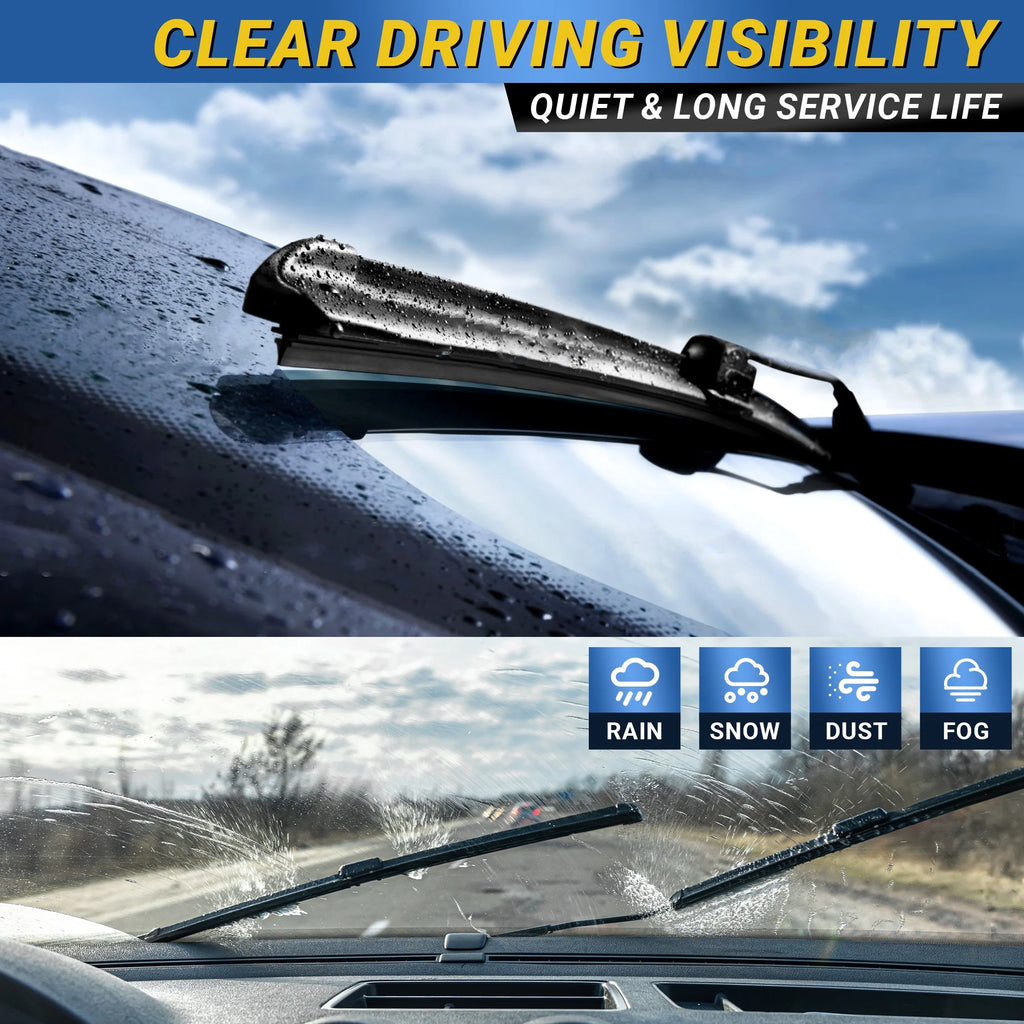 Beam Windshield Wiper Blades – Streak‑Free, All‑Season (Pair)