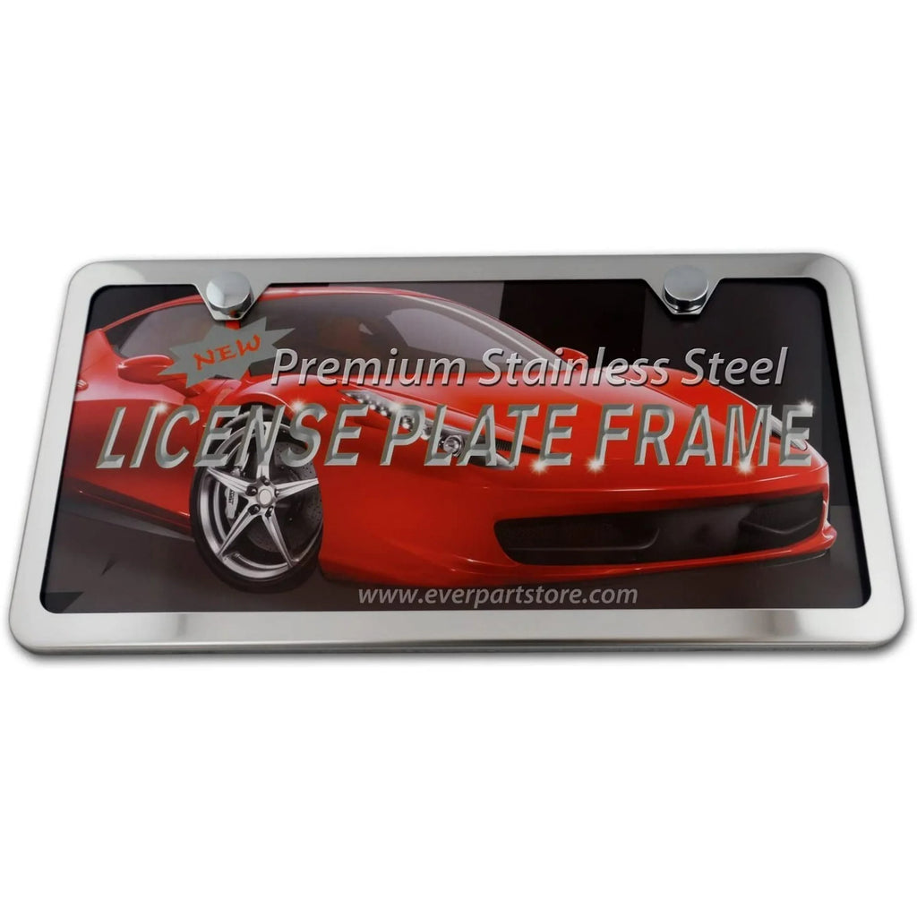 Stainless Steel License Plate Frame – Slimline, Rust‑Proof (2‑Pack)