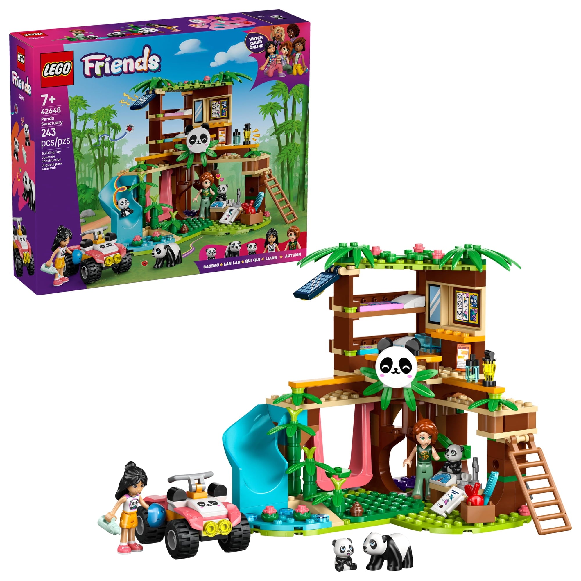 LEGO Friends Panda Sanctuary Animal Care Pretend Play Toy for Girls & Boys - Interactive Storytelling & Building Playset with Panda Toys for Kids, Ages 7+ - Gift Idea for Birthdays -