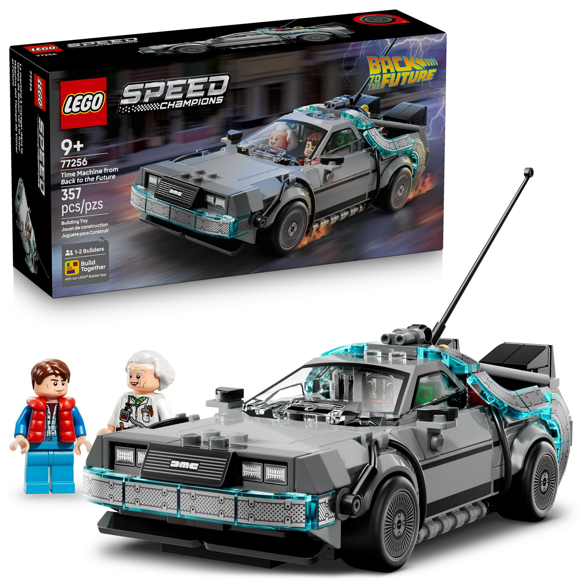 LEGO Speed Champions Time Machine from Back to the Future Building Toy for Kids - Pretend Play & Display Car Toy W/2 Build Modes for Boys & Girls, Ages 9+ - Gift Ideas for Birthdays & Fans -