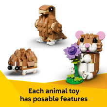 LEGO Creator 3 in 1 Cute Hamster with a Flower - Building Toy for Girls & Boys, Ages 7+ - Birthday Gift for Kids & Animal Lovers - Build a Hamster, Hedgehog or Eagle