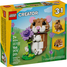 LEGO Creator 3 in 1 Cute Hamster with a Flower - Building Toy for Girls & Boys, Ages 7+ - Birthday Gift for Kids & Animal Lovers - Build a Hamster, Hedgehog or Eagle